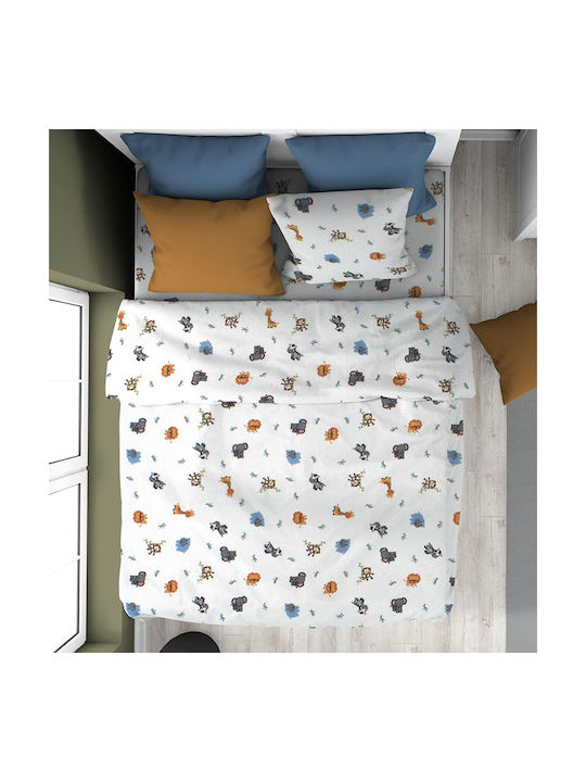 Dimcol Kids Duvet Cover Single Cotton White 160x240cm