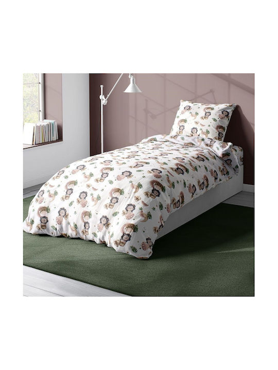 Dimcol Lion Παιδική Παπλωματοθήκη Μονή Βαμβακερή Beige 160x240εκ.