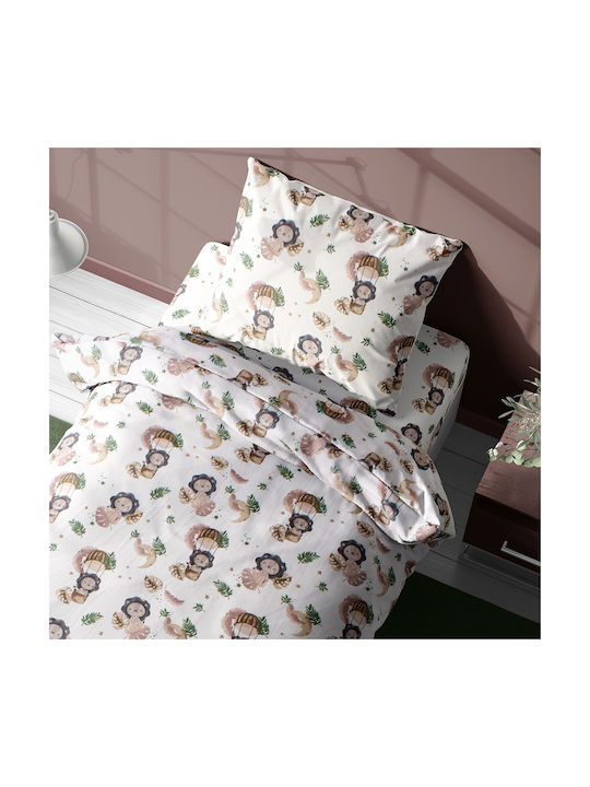 Dimcol Lion Παιδική Παπλωματοθήκη Μονή Βαμβακερή Beige 160x240εκ.