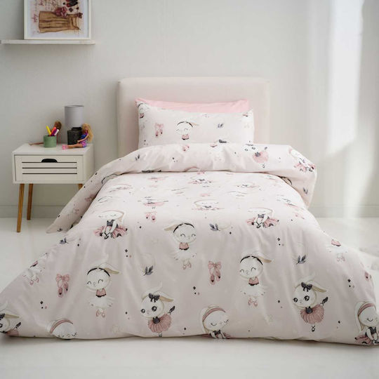 Vesta Home Ballarina Комплект Детска Завивка Единична с Калъфка Памучна Розова 170x240см