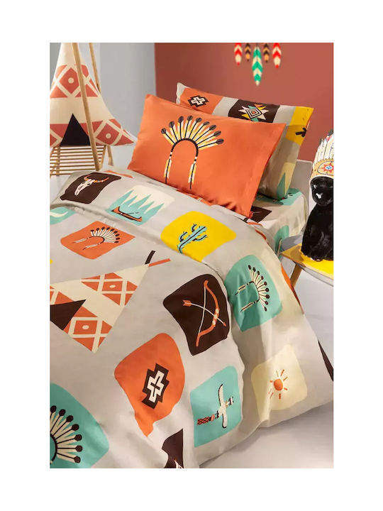 Saint Clair Indian Kids Duvet Cover Single Cotton Multicolored 160x220cm