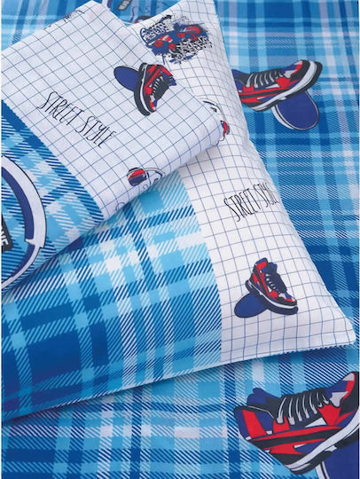 Makis Tselios Home Skate Детски Плик за Завивка Единичен Памучен Син 160x240бр
