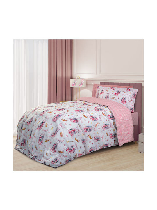 Greenwich Polo Club 8816 Set Kids Duvet Cover Single with Pillowcase Cotton PInk/Yellow/White 160x240cm