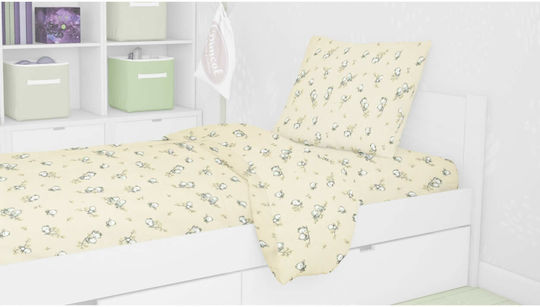 Dimcol Birds Детски Плик за Завивка Единичен Фланелен 16 Ecru 160x240бр