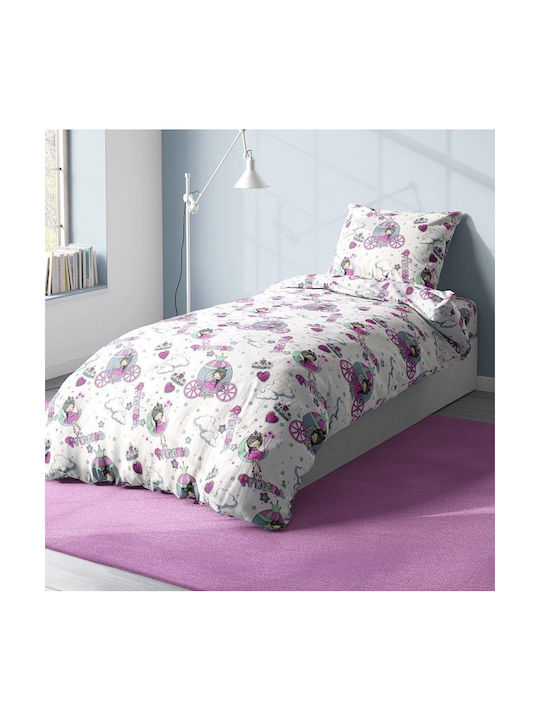 Dimcol Princess Детски Плик за Завивка Единичен White-lila 160x240бр