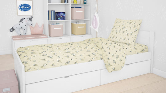 Dimcol Birds Детски Плик за Завивка Единичен Фланелен 16 Ecru 160x240бр