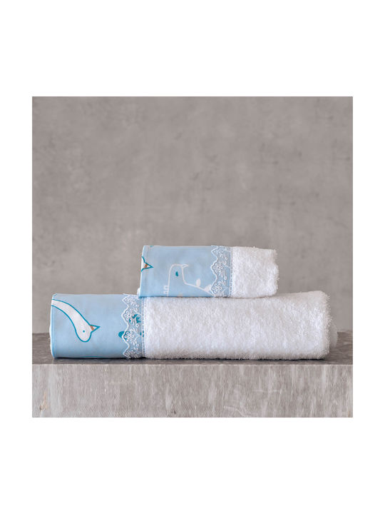 Rythmos Stomp Set Kids Duvet Cover Single with Pillowcase Cotton Light Blue 160x250cm