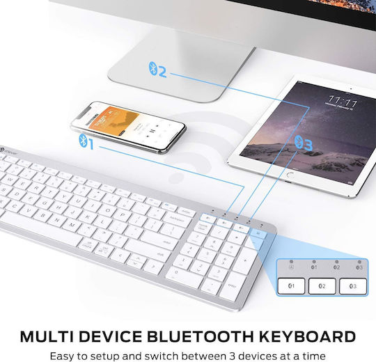 iClever BKA26S Kabellos Bluetooth Nur Tastatur Englisch US Fast Charging