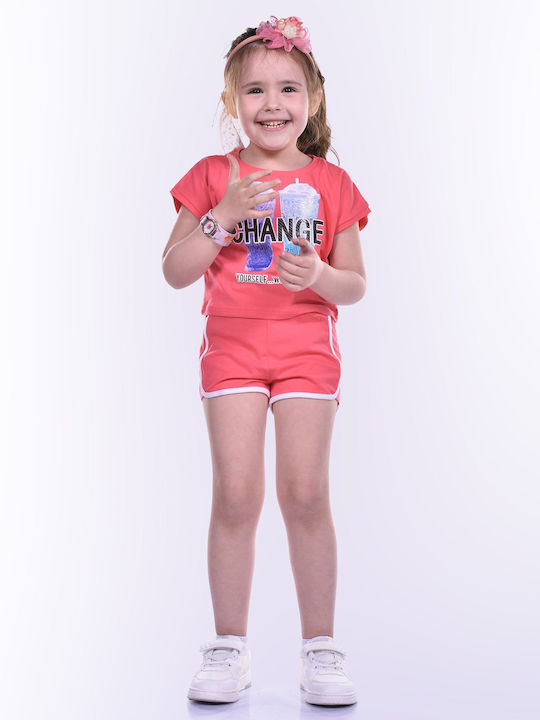 Kinder-Set mit Shorts Sommer 2Stück Fuchsie Change