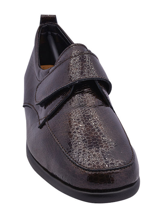 Leather Women's Moccasins in Brown Color