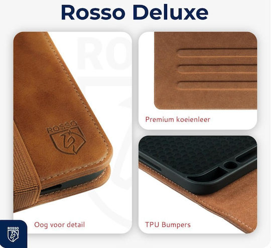Rosso Deluxe Flip Cover Δερμάτινη Καφέ (Samsung Galaxy Tab S10 Plus, S9 Plus)