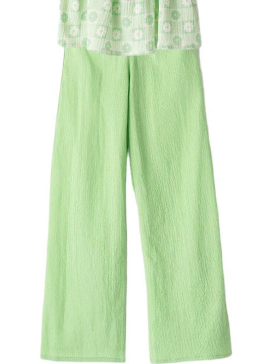 Kids' Set with Pants Summer 2pcs Green Blouse