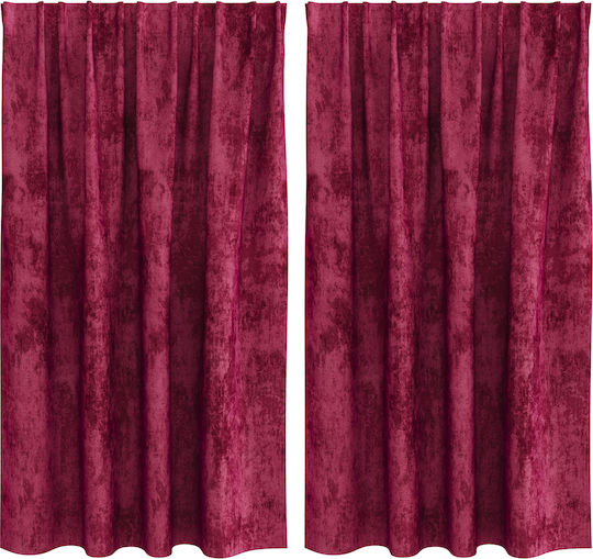 vidaXL Set Vorhänge Fenster mit Grommets Burgundisch 140x140cm