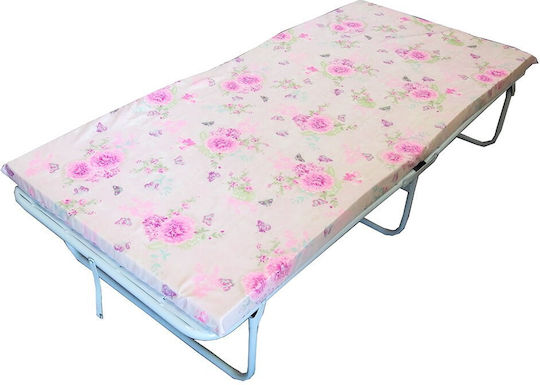 Klappbett mit Matratze 3.5cm Einzel Weiß 180x80x36,5cm