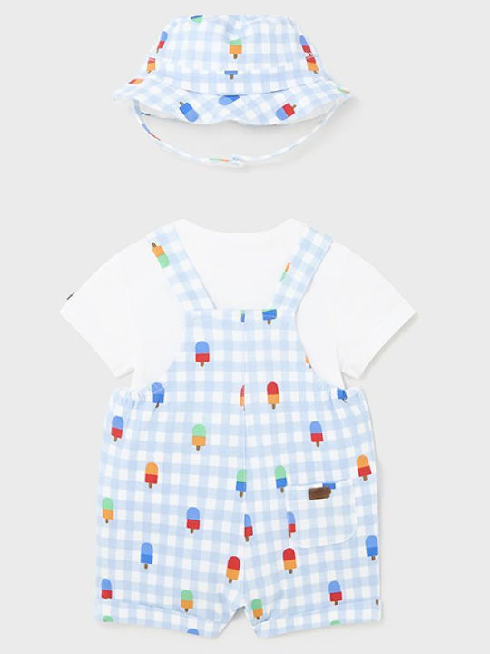 Kids Set With Dungarees Summer 3 Pieces Light Blue Ecofriends