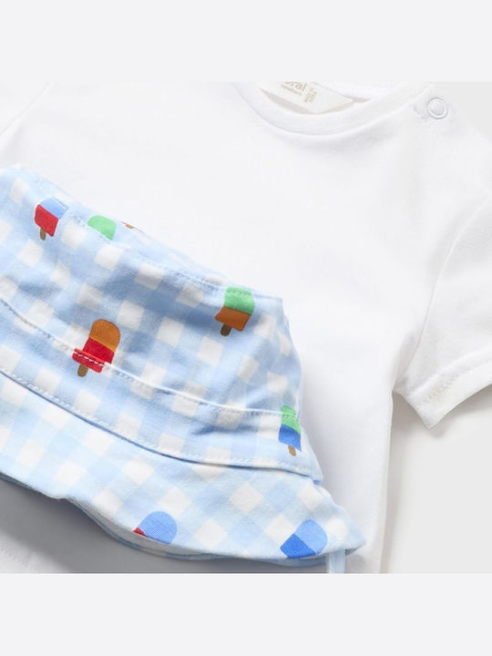 Kids Set With Dungarees Summer 3 Pieces Light Blue Ecofriends