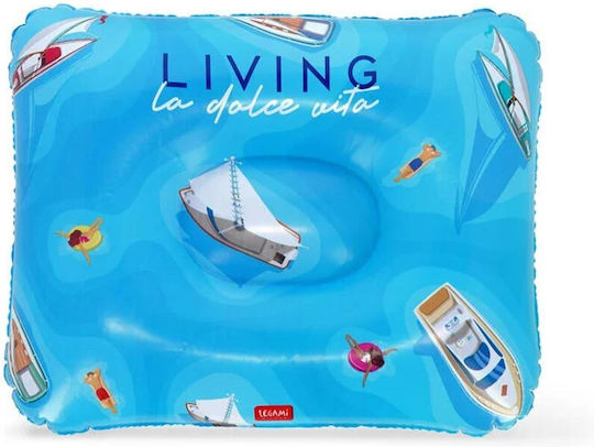 Legami Milano La Dolce Inflatable Camping Pillow Blue 45x36cm