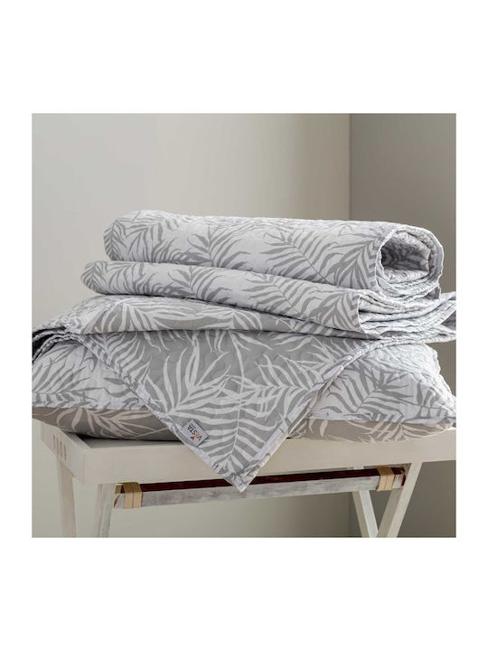 Vesta Home Cuvertură Pat Dublu Microfibră Alb-Gri 220x230cm