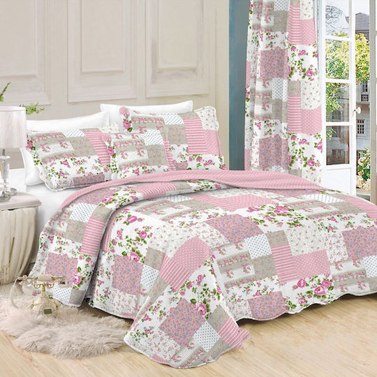 Dimcol 345 Set Coverlet Queen Size Microfiber 3 pcs 220x240cm 3pcs
