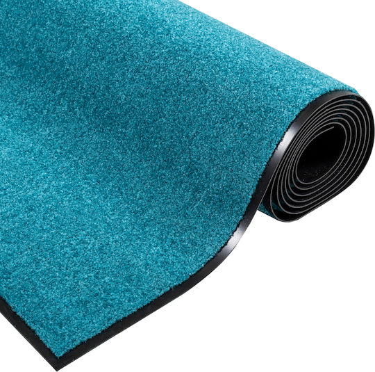 vidaXL Teppich Außenbereich Rechteckig Synthetisch,Polyester/Cotton/Leather Blue