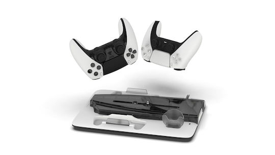 Imp Tech Multi Function Stație de încărcare pentru 2 controllere PS5 / PS5 Slim - PS5 subțire cu iluminare LED Gri