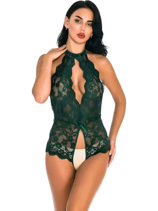 La Lolita Amsterdam Sexy Κορμάκι με Δαντέλα Πράσινο
