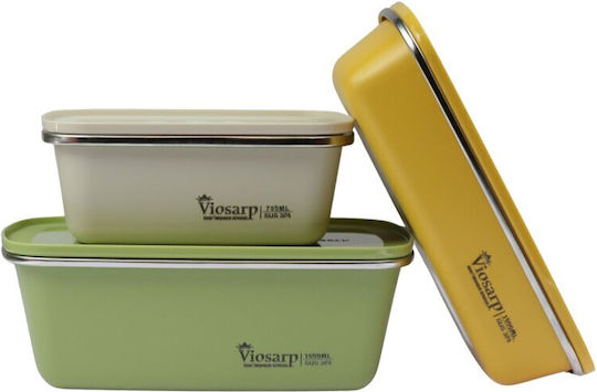 Viosarp Δοχείο Φαγητού Inox Πράσινο με Χωρίσματα 1lt