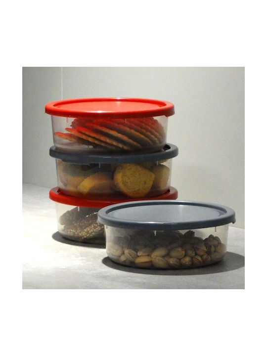 Viomes Plastic Lunch Box Burgundy 13.5x14cm 3pcs
