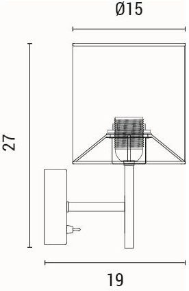 Eurolamp Μοντέρνο Φωτιστικό Τοίχου με Ντουί E27 Μπεζ 19x27x27εκ.