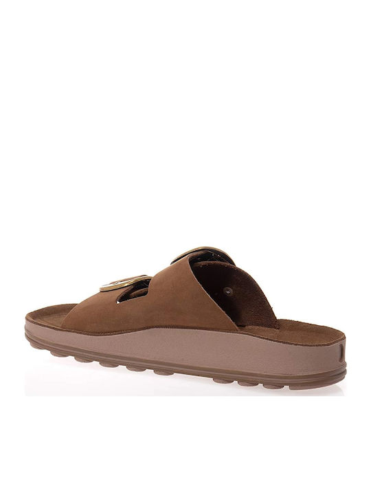 Despoina Leather Women's Flat Sandals Anatomic Mochaccino