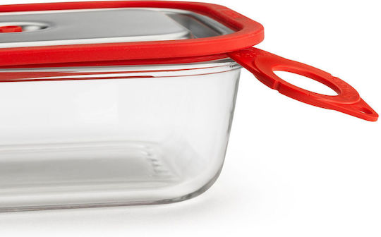 MagicVac MagicVac Glas-Mittagsbox Rot Mit Fächern 2lt
