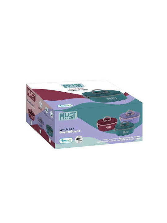 Must Team Δοχείο Φαγητού Πλαστικό Πετρόλ 750ml