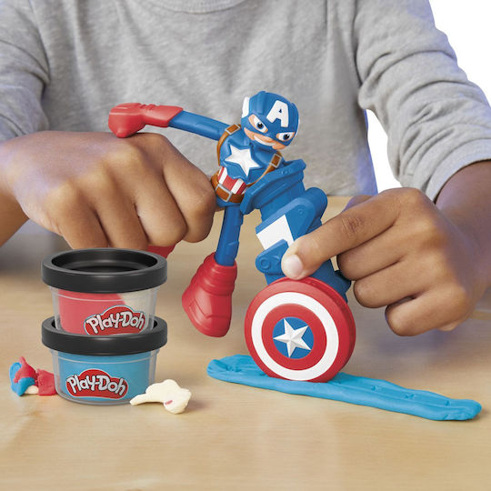 Hasbro Play-Doh Plasticină Set De Joc Captain America Pentru 3+ Ani 2 Buc