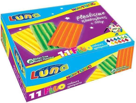 Luna Plasticine in Box for 3+ Years 11 Pieces Fluorescent