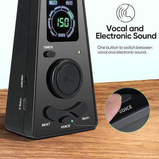 Digital Metronom Timer Sprach Klang Zählung Ein-Tasten-Bedienung LCD Anzeige Elektronische Lautstärkeregelung Klavier Gitarre Schlagzeug Violine