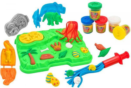 Globo Plasticine - Game Morbido The Dinosaurs World for 3+ years Years, 5pcs