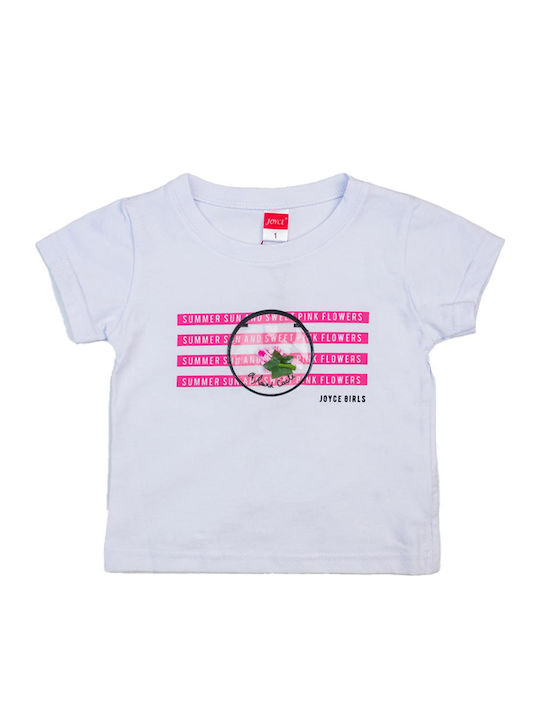 Kids' Set with Shorts Summer 2pcs White Flowers