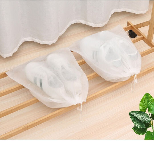 Plastic Sac de Depozitare pentru Saci / Pantofi în Culoare Alb 38x32x1cm 50buc