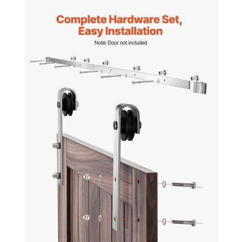 Vevor Sliding Door Mechanism for Wooden Door 243.84cm Silver