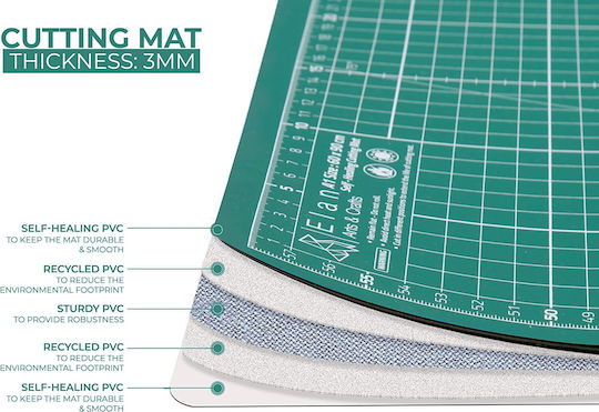 A3 Placă de Tăiat 44cm X 30cm Auto-vindecătoare 5 Straturi Pvc Marcaje Cm Tăiere Hârtie Carton Țesătură