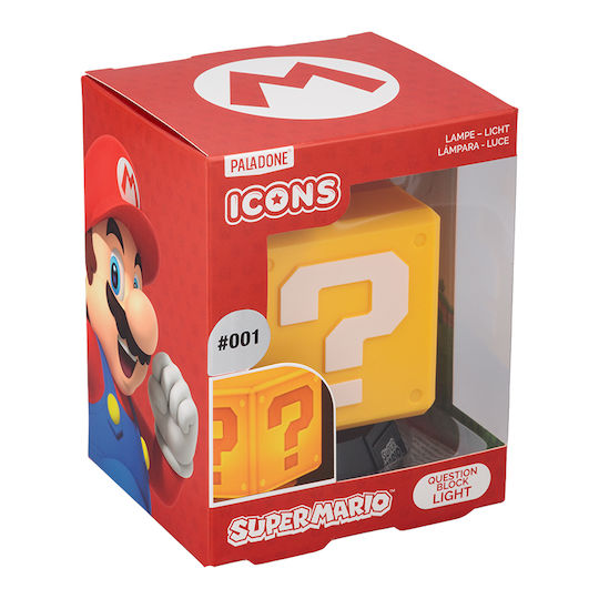 Paladone Παιδικό Διακοσμητικό Φωτιστικό Super Mario Question Block με Προβολή Σχεδίων Κίτρινο 3x10cm
