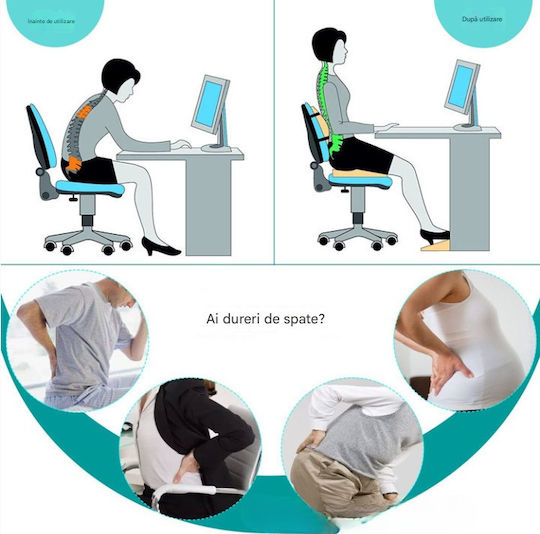 Medical Pillow Neck Memory Foam 45x40x13cm Black