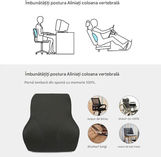 Medical Pillow Neck Memory Foam 45x40x13cm Black