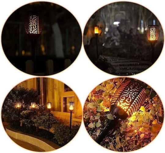 Set 6 Lămpi Solare de Grădină Torțe cu Senzor de Mișcare și Fotocelulă