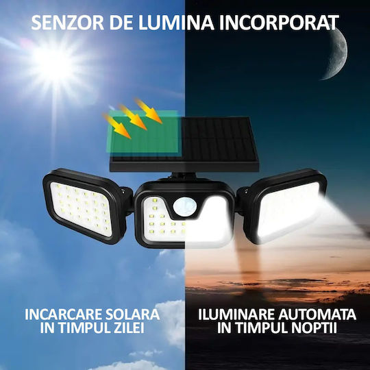 Σετ 2 Ηλιακά Φωτιστικά 1200lm με Αισθητήρα Κίνησης και Φωτοκύτταρο IP65