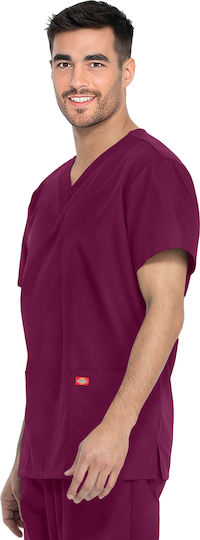 Dickies Unisex Burgundy Pants & Blouse Set Cotton and Polyester