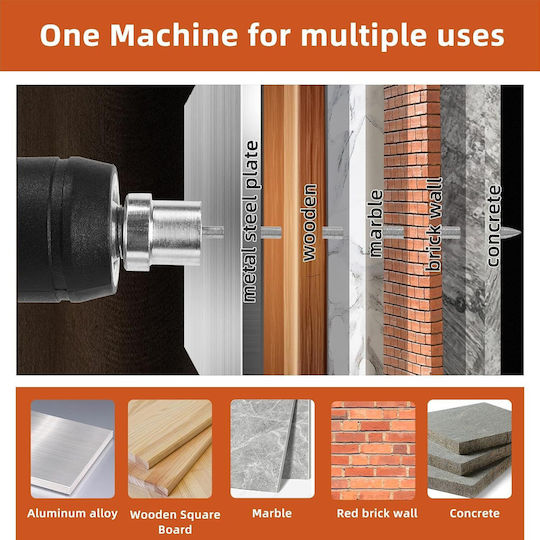 Manual Nail Gun Tool Fixing Nails Bolts 100 Round Nails 3 Power Levels Wood Concrete Iron Wall Ceiling Floor Orange