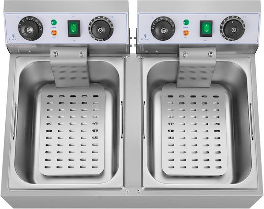 Royal Catering Electric Fryer Double 3.2kW Capacity 2x10lt