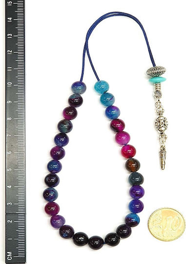 Roloi Komboloi Agate Worry Beads Multicolour 26cm