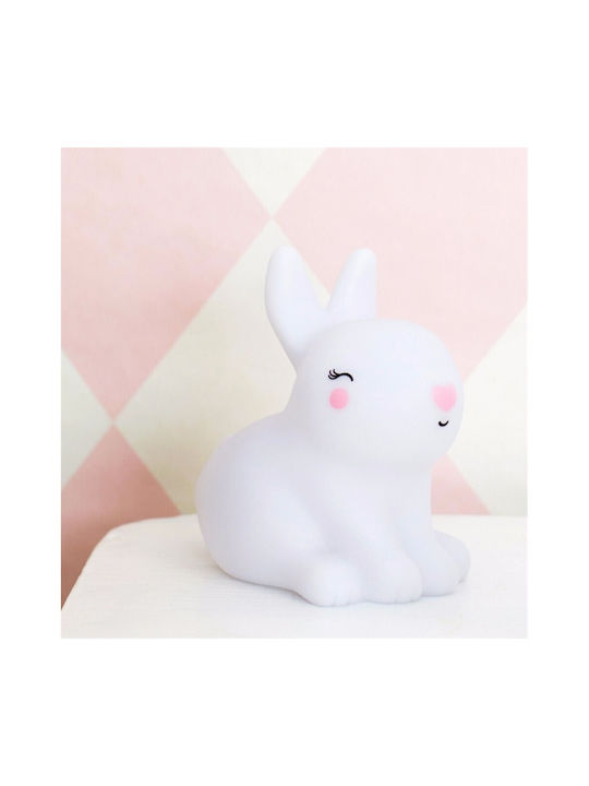 A Little Lovely Company Led Kids Decorative Lamp Bunny with Color Changes White